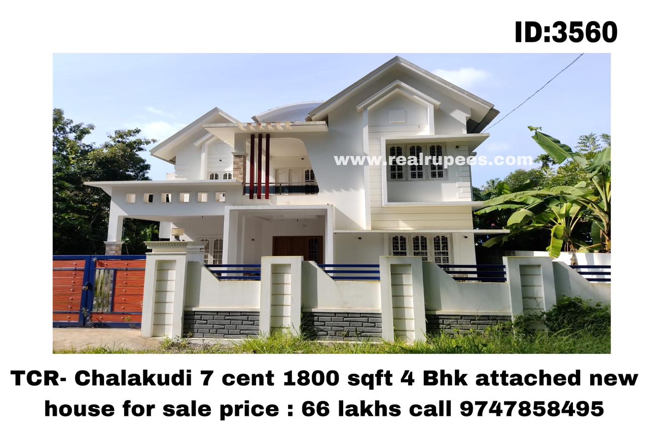 TCR- Chalakudi 7 cent 1800 sqft 4 Bhk attached new house for sale