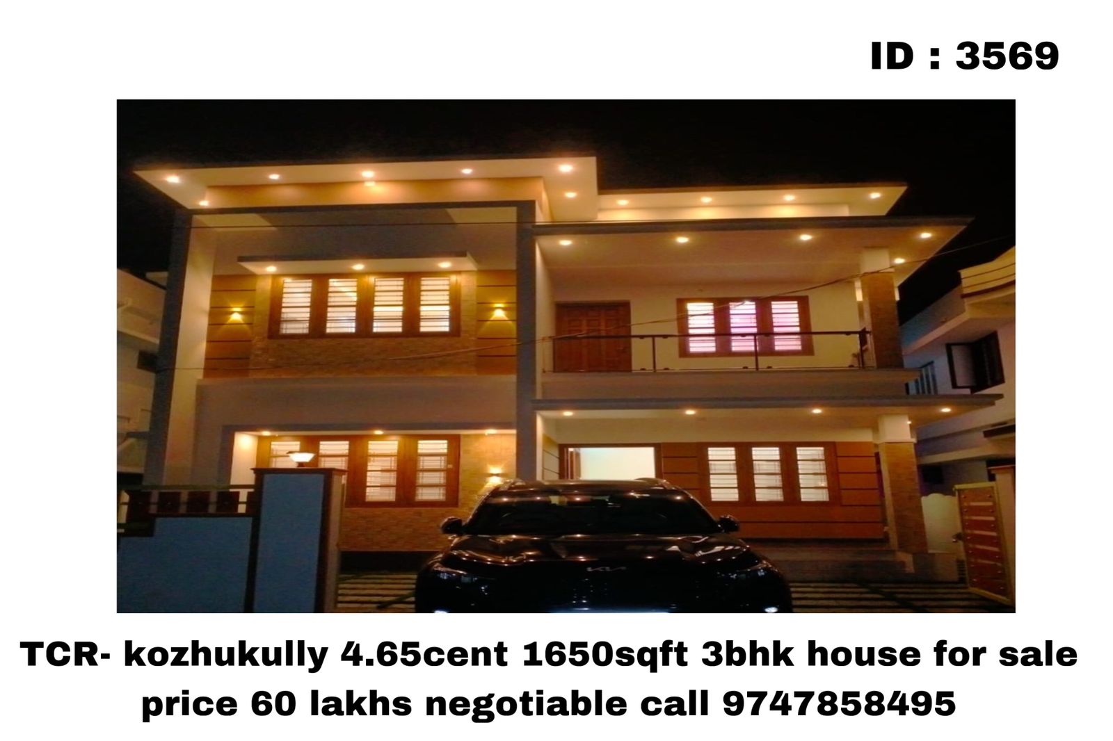 TCR- kozhukully 4.65cent 1650sqft 3bhk house for sale 
